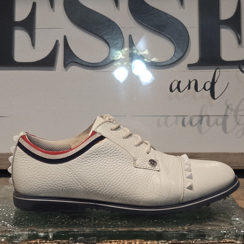 G/FORE Grosgrain Stud Cap Toe Gallivanter Spikeless Golf Shoes Wmn 8